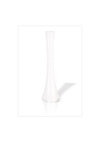 Resim Uzun Büyük Dev 60 Cm Cam Fil Ayağı Zarif Dengeli Düz Beyaz Vazo 