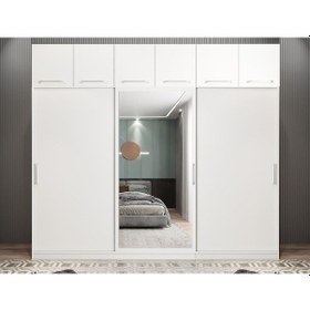 Resim Runa Sürgü Kapaklı Gardırop Yüklüklü Beyaz 180cm 