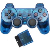 Resim Fsfyb Kablosuz Denetleyici Çift Şok Titreşim Doğru Kontrol Kablosuz Sony Ps2 Playstation 2.4g Gamepad Joystick Uzaktan Kumanda Şeffaf Mavi (Yurt Dışından) 