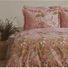 Resim Karaca Home Pasares Pembe %100 Pamuk Çift Kişilik Nevresim Takımı Pembe 