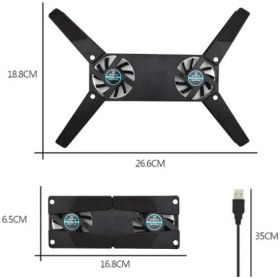 Resim Katlanabilir Laptop Soğutucu 2 Fanlı 