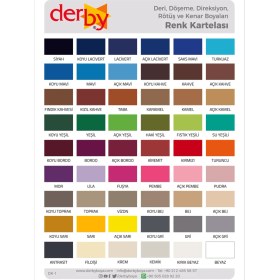 Resim Derby Special Deri Boyası ve Cilası - 2'li Set / Mont - Eşya - Çanta - Cüzdan - Kemer 100 ml - Kartela Renkleri 