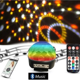 Resim Bluetooth Sd Aux Usb Led Disko Lamba Topu Speaker 5224 Çok Renkli 