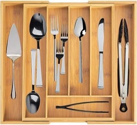 Resim Bambu Ayarlanabilir Çekmece Içi Ölçü Ayarlı Kaşıklık 5-7 Bölmeli 