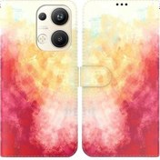 Resim Wondernest Telefon Suluboya Reno9 Pro+ Oppo Kılıfı Katlanır Desenli Deri 