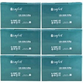 Resim Safir Jel Akü 12 V - 32 Ah 9.8kg - 6'lı Set 