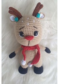 Resim Amigurumi Organik Yeni Yıl Sevimli Geyiği 