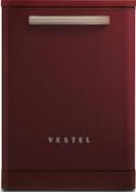 Resim Vestel BM 5001 Retro 5 Programlı 12 Kişilik Bulaşık Makinesi Bordo 