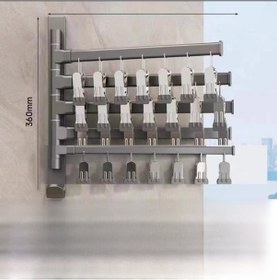 Resim Yifomall Duvar Tipi Katlanabilir Çamaşır Asma Aleti - 35 Rüzgarlı Kanca İle 5 Çubuk, Çorap Giyim Kurutucu, Delme Yok Kurulum, Gri Rengi Diğer 