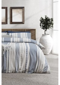 Resim Madame Coco Semnoz Çift Kişilik Pamuklu Jakarlı Nevresim Takımı - Gri/lacivert Gri 