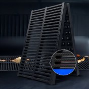 Resim Dayanıklı Yüksek Yoğunluklu Drenaj Izgara Kapak, 50.04cm X 20.07cm X 2.03cm, Çatı, Avlu, Mutfak, Park, Banyo, Havuz, Pazar, Alışveriş Merkezi için Önceden Kesilmiş Plastik Drenaj Izgara - Siyah Mavi Detaylarla, Su Drenaj Çözümü | Modern Izgara Tasarımı | Dayanıklı Plastik 