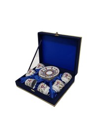 Resim Armada Çini Ar 690 Mavi Çift Laleli Altın Yaldızlı 6 Lı Fincan Ta 