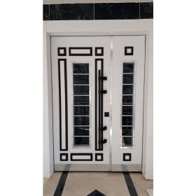 Resim Beyaz Renk Kabartmalı Model Daire Giriş Kapısı, Hidrolik ve Bas-Aç Sistemli Çelik Kapı , Villa Kapısı 