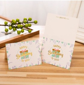 Resim 50 Adet Sıcak Damgalama Kabartmalı Doğum Günü Kartı 7 