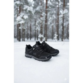 Resim E Sport Erkek Ortopedik Outdoor Tracking Ayakkabı, Siyah Gümüş - Su Geçirmez, Hafif, Esnek ve Kaymaz Tabanlı 