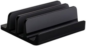 Resim McStorey Laptop Standı Dikey Metal Stand MacBook ile Uyumlu Ergonomik Notebook Bilgisayar Tutucu Masaüstü Düzenleyici Alüminyum Siyah 