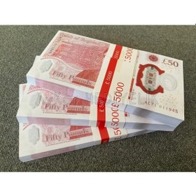 Resim 300 ADET 50 STERLİN BANKNOT POUND PARA GEÇERSİZ DÜĞÜN İÇİN PARALA 