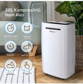 Resim -20l/gün Nem Alma Cihazı Dijital Ekran, Çamaşır Kurutma Modu Ve Sürekli Tahliye 