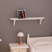 Resim 1:12 Ölçekli Büyüleyici Beyaz Ahşap Duvar Rafı - Oyuncak Ev Dekoru İçin İdeal, Elektrik Gerektirmez, Oyuncak Ev Minyatürleri 