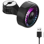 Resim Reedark 12v Usb Araç Fanı - 3 Hız Ayarlı, Renkli Led'li Çocuklar İçin Arka Koltuk Soğutucu 