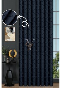 Resim Jakar Kesme Fon Perde Ezgi V-6009 Lacivert Lacivert 