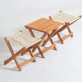 Resim Meya Dekor MYM07 2+1 Tabure Set Krem 