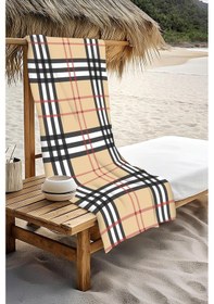 Resim Dijital Baskı Plaj Deniz Havlusu Ekose Desenli Peştamal Hvl0207 Renkli 