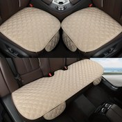 Resim 3 adet Keten Dokulu Araba Koltuk Minderi Seti, Tüm Mevsimler İçin Evrensel Uyum, Dayanıklı Polyester Kumaş ile Nefes Alabilir ve Rahat, Saklama Cebi İçerir - Araba İçi Koruma, Koltuk Koruma | Dokulu Koltuk Örtüsü | Nefes Alabilen Malzeme, Araba Koltuk Örtüsü 