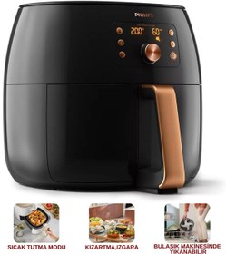 Resim Philips Xxl 7,3 Litre Ultra Premium Airfryer Siyah Bakır - Yeni Seri - Aile Boyu Kapasite 