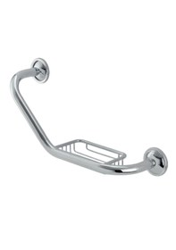 Resim Çelik Banyo Paslanmaz Pirinç Bella Süngerlikli İkili Küvet Tutamağı 30cm Gri 