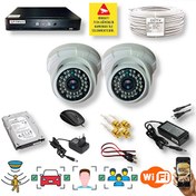 Resim 2 Kameralı Set Araç Yüz Har. Algılayan Gece Görüşlü 36IR LED 5MP Sony Lensli 1080P Dome Güvenlik Kamerası Seti D136B-114-02 Qromax