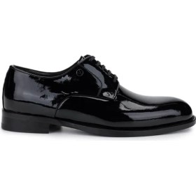 Resim Mario Valentino Erkek Hakiki Deri Siyah Rugan Klasik Ayakkabı 1040 92V41407 Erk Ayk Y25 Black Pelle 