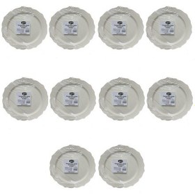 Resim Mika Plastik Parti Davet Sunum Servis Sert Mika Tabak - 26 Cm. - Krem - 6 Adetlik 10 Paket 