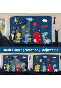 Resim Chuangyinshop Unicorn Çift Taraflı İzolasyonlu Manyetik Araç Perdesi Sevimli Dinozor Tasarımı Kolay Kurulum 