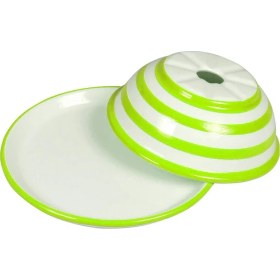 Resim Bek Tobacco Saloon Seramik Ev Küllüğü Beyaz Yeşil Çizgiler 15CM 