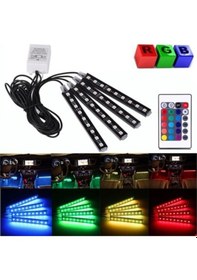 Resim Araç Içi Ayak Altı Kumandalı Led Sese Duyarlı 4x12 Fonksiyonlu Ayak Altı Aydınlatma Ayak Altı Led 