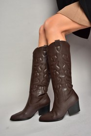 Resim Fox Shoes T296815009 Kahverengi Kovboy Model Kadın Çizme 