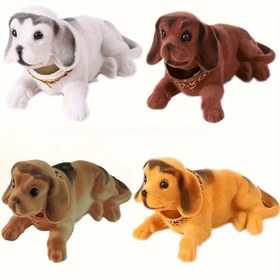 Resim Oyun Severi Kafa Sallayan Köpek Gösterge Paneli Oyuncak - Sevimli Araba İç Aksesuarı, Beyaz, Sarı, Kahverengi, Açık Kahverengi Renklerde Mevcut - Gençler ve Araba Dekoratif Köpek Heykeli Oyuncak İçin Mükemmel Hediye 