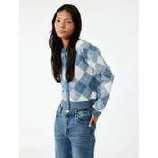 Resim Koton Düğmeli Baklava Desenli Kadın Triko Hırka 6WAL90010HT (6WAL90010HT) 