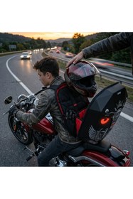 Resim Missidea Road King LED Işıklı Sırt Çantası Motorcu Çantası Büyük Boy 