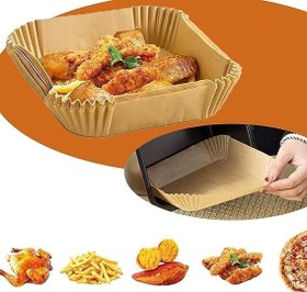Resim bor Airfryer Pişirme Kağıdı 100 adet fritöz pişirme kağıdı,Fritöz Yağlı Kağıdı, Yanmaz Kağıt 