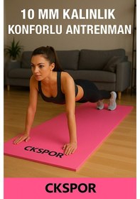 Resim 10 Mm Pilates Yoga Minderi Spor Pilates Egzersiz Matı Pembe 