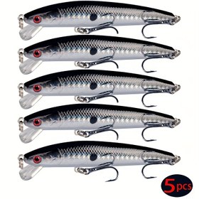 Resim 5 adet Yüzen Minnow Yemleri - Bass, Pike ve Daha Fazlası için Mükemmel - 8.5g Jerkbait Wobblers ve Swimbait Takımı 