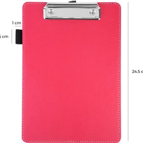 Resim 2K Sekreterlik,A5 Küçük Boy,Kapaksız,A5 Clipboard Vegan Suni Deri,17,5x24,5 cm.,Fuşya/Pembe 