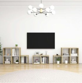 Resim Tdesigno Tdesıgno Idil Kitaplıklı Televizyon Sehpası - Ünitesi -kitaplık-meşe Beyaz 240 Cm 12 Raflı 