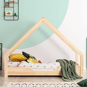 Resim Markaawm Çatılı Montessori Yatak 90x190 Ahşap Çocuk Karyola 