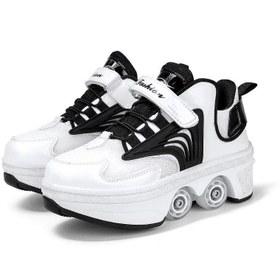 Resim Tekerlekli Ayakkabı Modelleri | Kaykay Ayakkabı | Paten Ayakkabı - Beyaz Cırtcırt / 