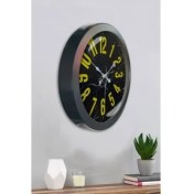 Resim Bahat Salon Ofis Duvar Saati Gri Metal Çerçeve 36 cm 