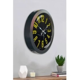 Resim Bahat Salon Ofis Duvar Saati Gri Metal Çerçeve 36 cm 