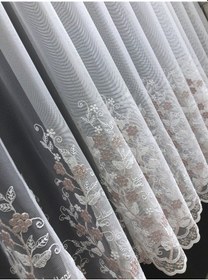 Resim Tül Perde Brillant Tayga Desen Quantum Koleksiyon Ürünü Ekru 